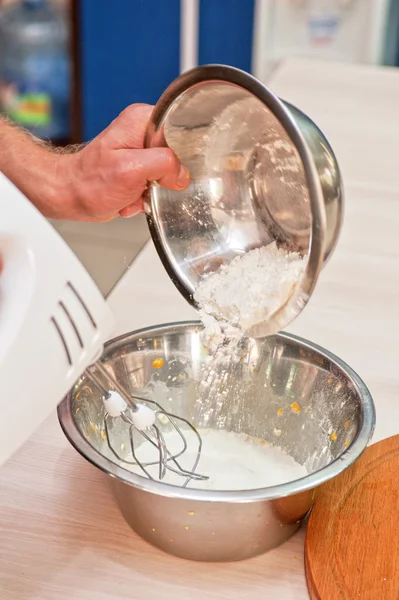 Mais-Pfannkuchen kochen — Stockfoto