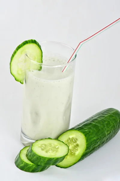 Zelené Okurkový koktejl — Stock fotografie