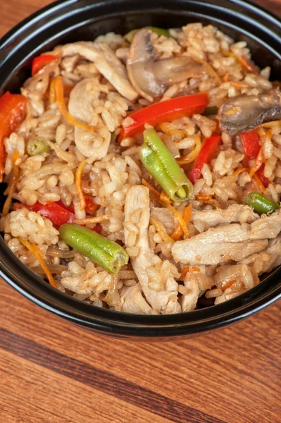 Rice chicken vegetable — Stock Photo, Image