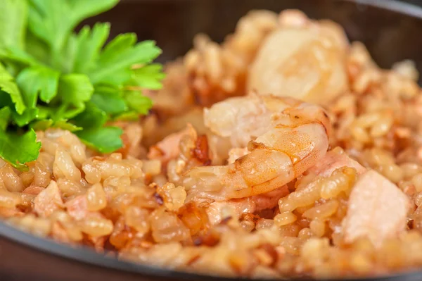 Shrimps risotto — Stock Photo, Image