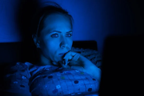 Laptop in night — Stock Photo, Image