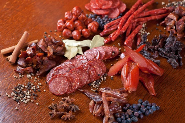 Meat and sausages — Stock Photo, Image