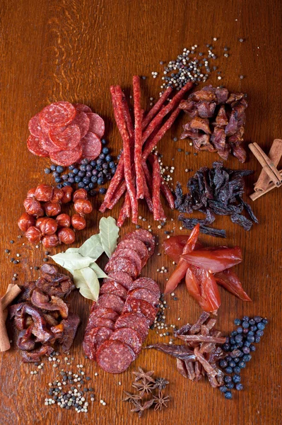 Meat and sausages — Stock Photo, Image