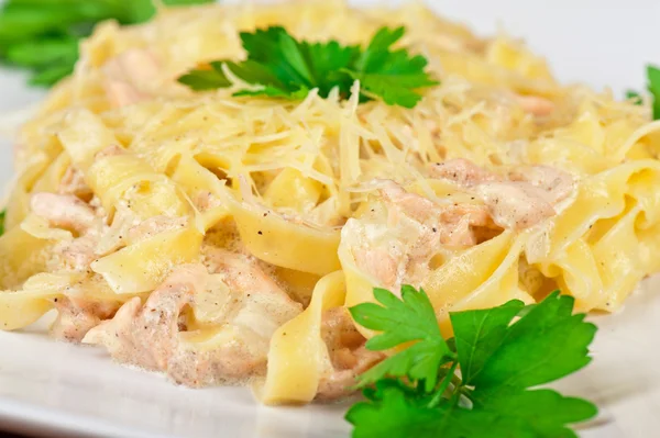 Pasta met garnalen — Stockfoto