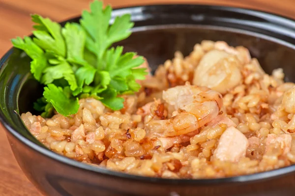 Shrimps risotto — Stock Photo, Image