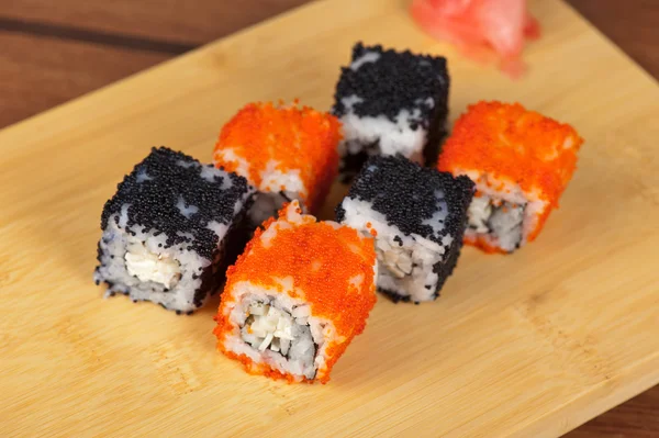 Tobico sushi rolls — Stock Photo, Image