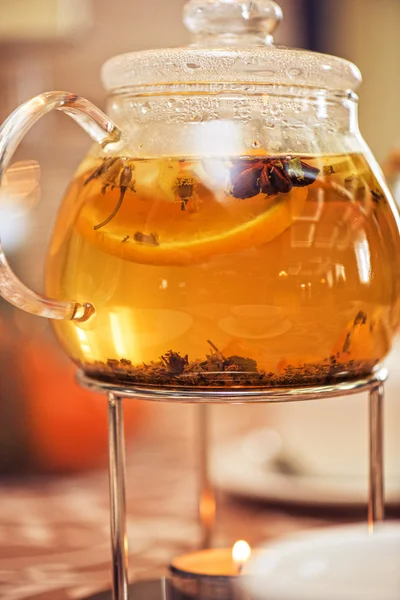 Teapot of herbal tea — Stock Photo, Image