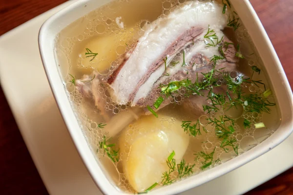 Sopa com carne de cordeiro — Fotografia de Stock