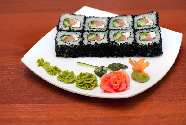 Tobico rolki sushi — Zdjęcie stockowe