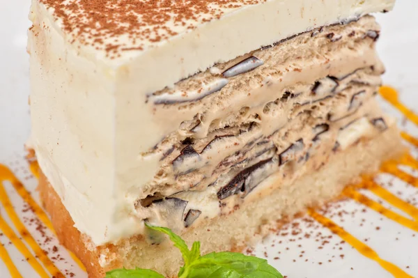 Pastel de chocolate con helado de mermelada — Foto de Stock