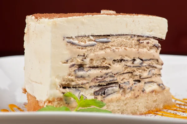 Pastel de chocolate con helado de mermelada — Foto de Stock