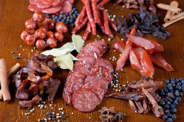 Meat and sausages — Stock Photo, Image