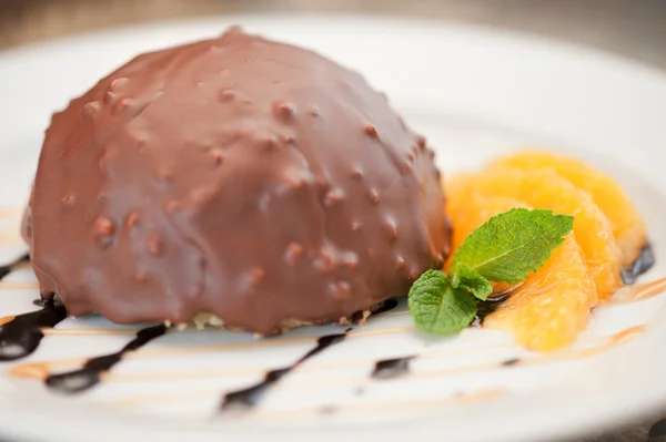 Chocolate and orange croissant — Stock Photo, Image