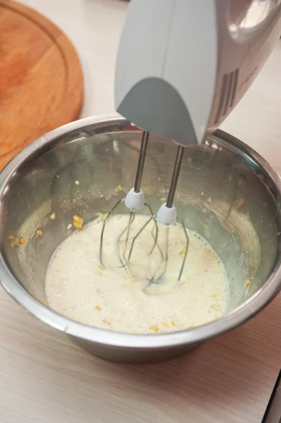 Cooking corn pancakes — Stock Photo, Image