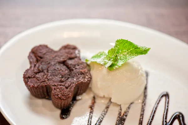 Tort de ciocolată cu înghețată — Fotografie, imagine de stoc