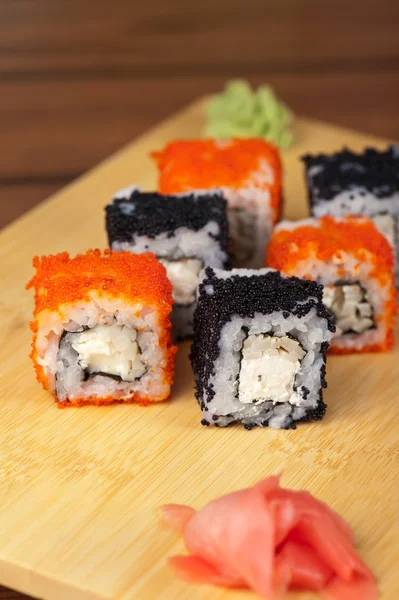 Tobico sushi rolls — Stock Photo, Image