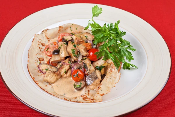 Pancake di pesce placcato — Foto Stock