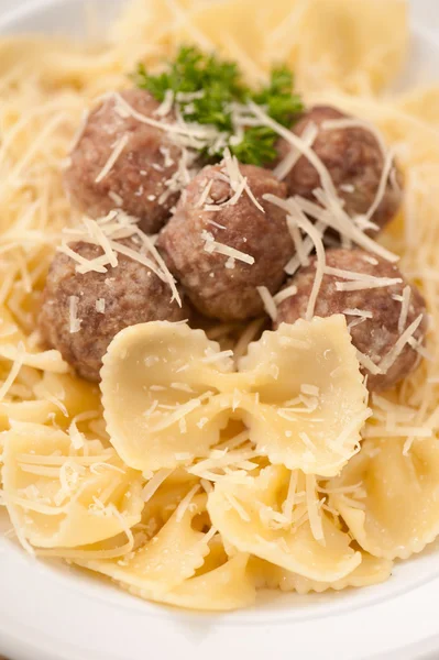 Pasta met vleesballen — Stockfoto