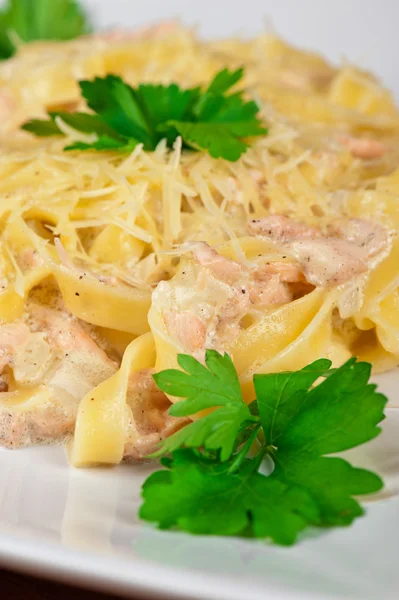 Pasta met garnalen — Stockfoto