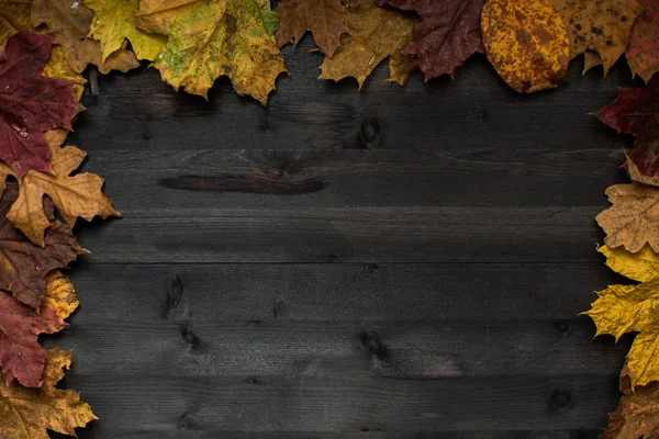 Деревянный осенний фон — стоковое фото