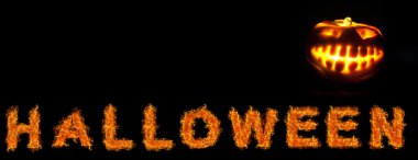 Korkunç yüzlü Cadılar Bayramı balkabağı