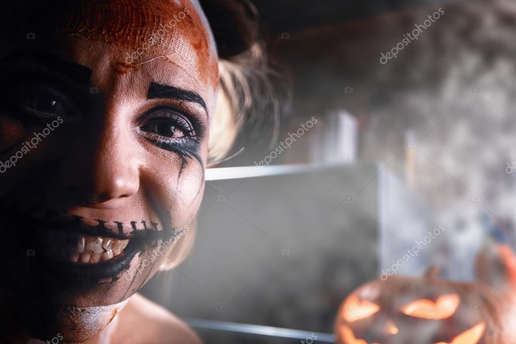 horrible girl with scary