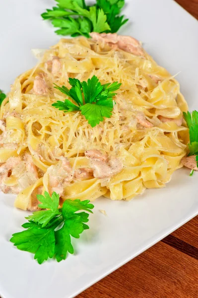 Pasta with shrimps — Stock Photo, Image