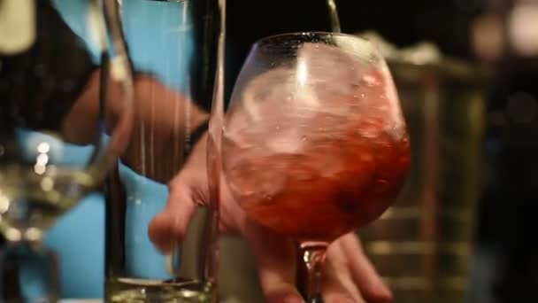 Cocktail in Bar zubereiten — Stockvideo