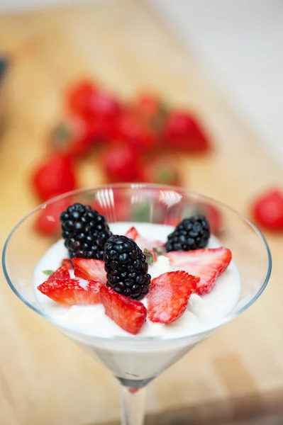 Souffle de iogurte — Fotografia de Stock