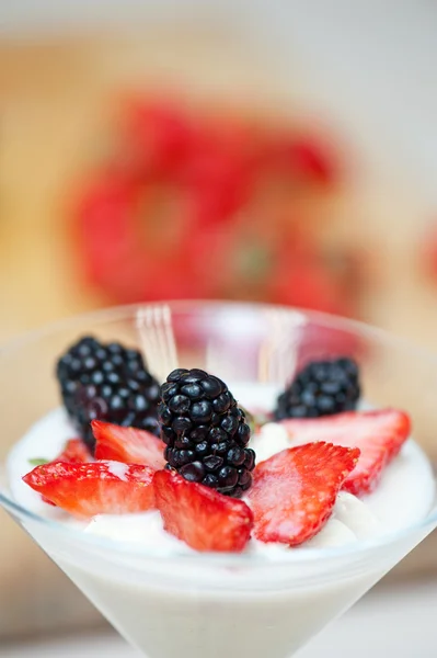 Souffle de iogurte — Fotografia de Stock