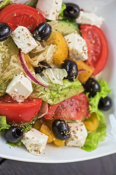 Greek salad closeup — Stock Photo, Image