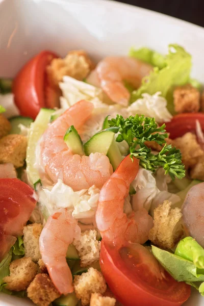 Garnelen-Gemüsesalat — Stockfoto