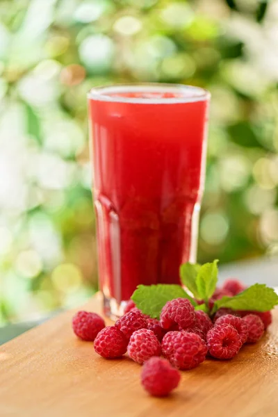 Fruit drink with raspberries — Stock Photo, Image