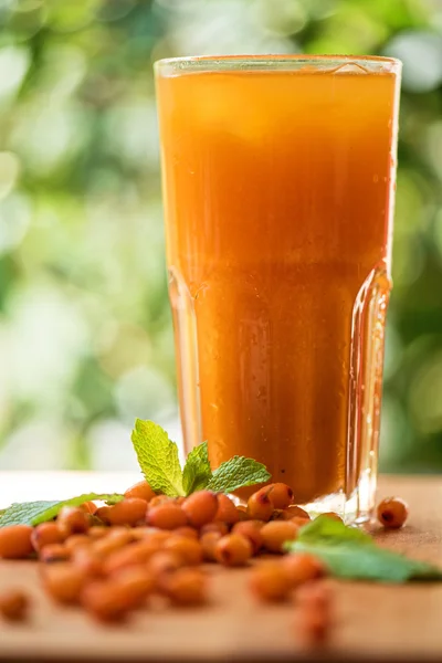 Fruit drink with sea buckthorn — Stock Photo, Image