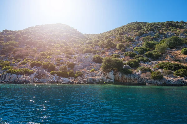 Ruïnes van de oude stad op het Kekova — Stockfoto