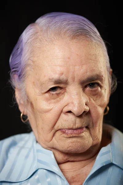 주름 진된 할머니의 초상화 — 스톡 사진