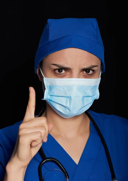 Portrait of warning doctor — Stock Photo, Image