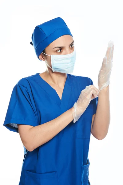 Pohled lékaře na rukavice — Stock fotografie