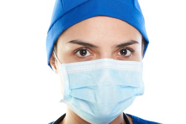 Kadın Doktor yakın maskesi