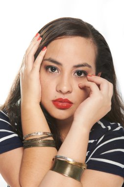 esmer kırmızı dudaklar