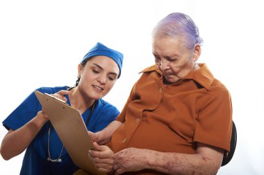 Yaşlı hasta işareti belge