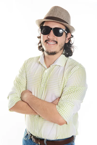 Hombre en gafas de sol y sombrero — Foto de Stock