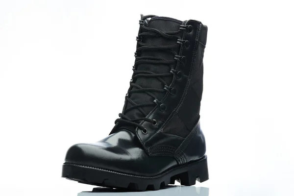 Černá kůže muži boot — Stock fotografie
