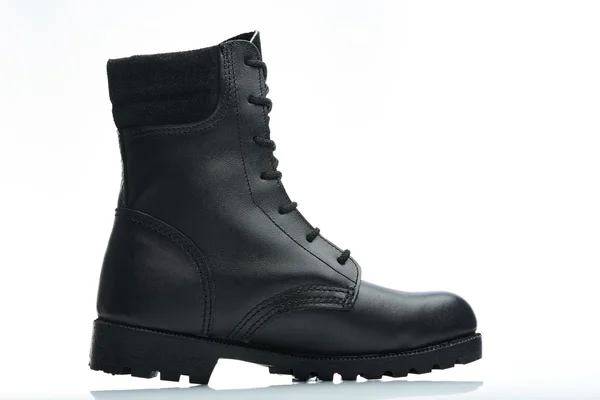 Fekete férfi bőr boot — Stock Fotó