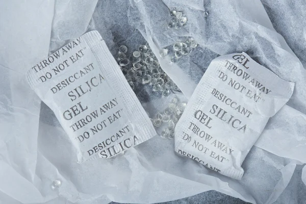 Silica gel in package — Stock Photo, Image