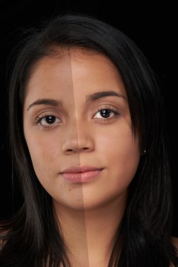 kadın yüz önce ve sonra photoshop