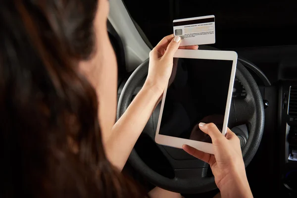 Driver buying pay online — Stock Photo, Image