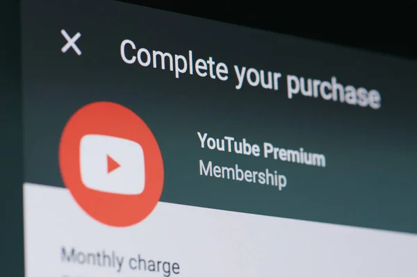 New York États Unis Novembre 2020 Acheter Abonnement Youtube Premium — Photo