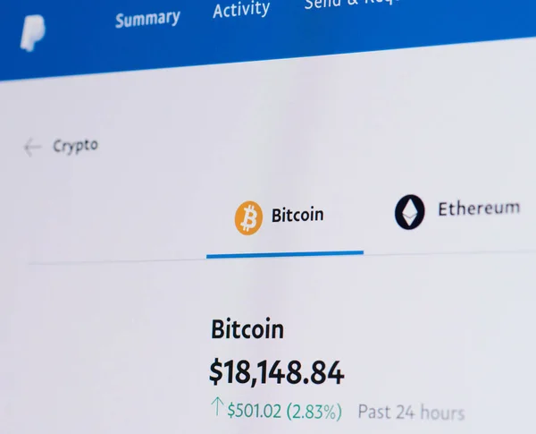 New York Usa November 2020 Buy Cryptocurrency Paypal Serviceon Screen — Stock Photo, Image