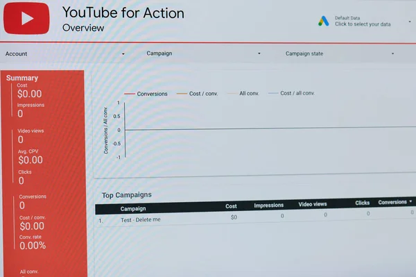 New York Usa November 2020 Google Ads Youtube Dashboard Laptop — 스톡 사진